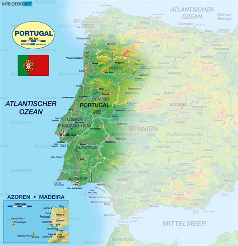wo liegt portugal auf der karte